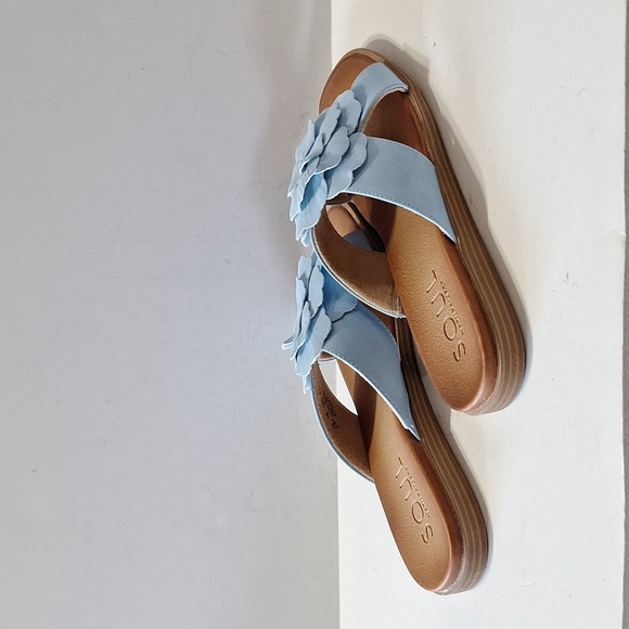 Soul Naturalizer (NEW) Blue Joyful Coquette Flower Comfort Sandals Size 9.5 - Picture 8 of 13